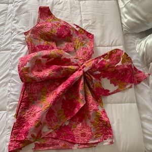 Floral pink and orange dress